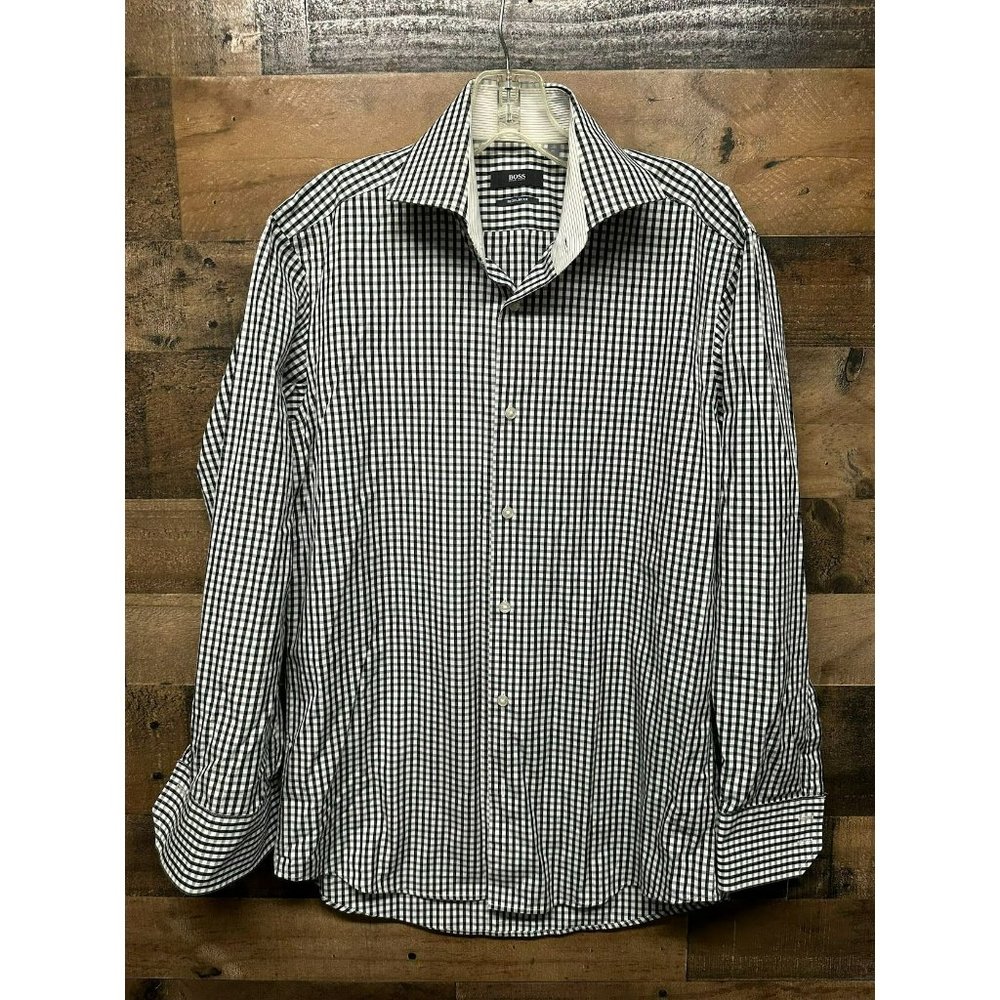 Hugo Boss Regular Fit‎ Men's Long Sleeve Dress Shirt Size 15 - 38